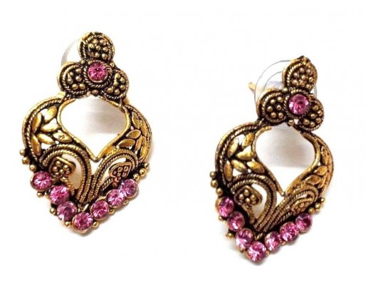 Golden Oxidized Women Earring Bali Jhumka Jhumki Jewelry PushBack Classy Gift 57